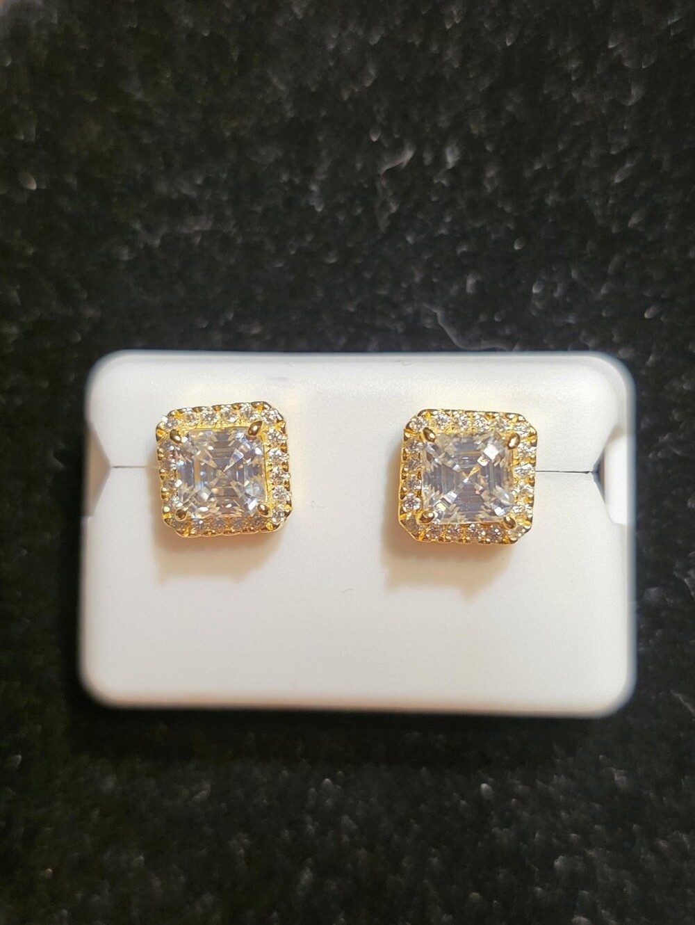 2CTW Asscher Cut Moissanite Stud Earrings 925 Sterling Silver